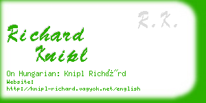 richard knipl business card